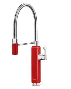 Smeg Semi professional Single Lever kitchen tap, Red, MDF50RD