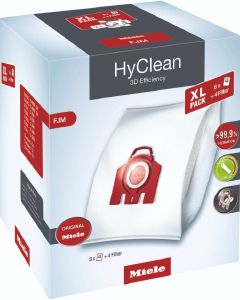 Miele XL HyClean 3D FJM dustbags, 3.5 liters (8 bags), 10455090