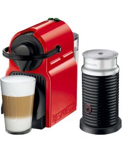 Nespresso Inissia Red Coffee Machine + Aeroccino Milk Frother, C40BU-RE 