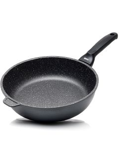 Risoli Deep Frypan Granito Hard Stone with Black Handle, 28 cm, 00104GR/28HS