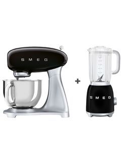 Smeg Bundle Offer Stand Mixer + Blender, Black