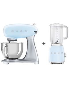 Smeg Bundle Offer Stand Mixer + Blender, Pastel Blue