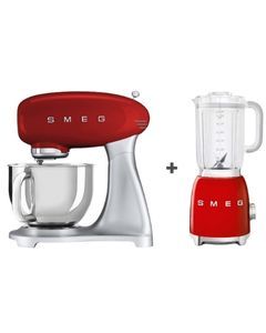 Smeg Bundle Offer Stand Mixer + Blender, Red