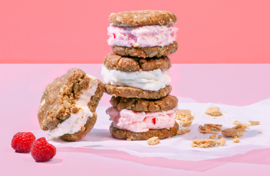 Berry N'ice Cream Sandwiches with No-bake Graham Cracker Cookies